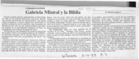Gabriela Mistral y la Biblia  [artículo] Rodolfo Campos P.