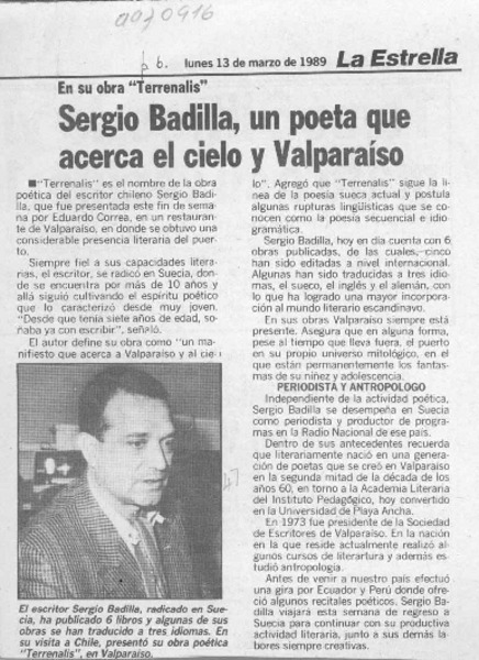 Sergio Badilla, un poeta que acerca el cielo y Valparaíso