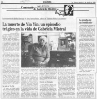 La muerte de Yin Yin, un episodio trágico en la vida de Gabriela Mistral