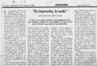 "De improviso, la nada"  [artículo] Jaime Esponda Fernández.