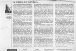 A Lucila, un copihue --  [artículo] Fernando de la Lastra Bernales.