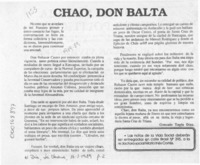 Chao, don Balta  [artículo] Gonzalo Tapia Díaz.