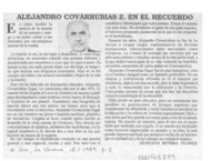 Alejandro Covarrubias Z. en el recuerdo  [artículo] Gustavo Rivera Flores.