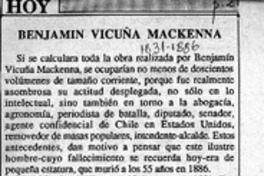 Benjamín Vicuña Mackenna  [artículo] Fap.