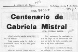 Centenario de Gabriela Mistral