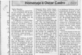 Homenaje a Oscar Castro  [artículo] Juan Meza Sepúlveda.