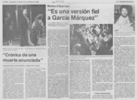 Mateo Iribarren, "Es una versión fiel a García Márquez"