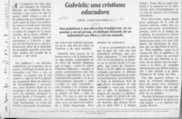 Gabriela, una cristiana educadora  [artículo] Iván Navarro A.