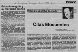 Eduardo Anguita y su merecido premio  [artículo] Héctor González V.