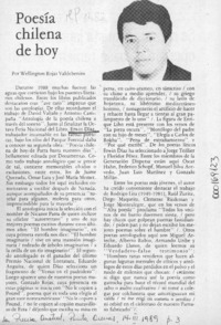 Poesía chilena de hoy  [artículo] Wellington Rojas Valdebenito.
