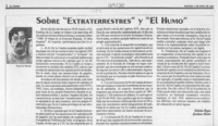 Sobre "Extraterrestres" y "El Humo"  [artículo] Patricio Rozas [y] Gustavo Marín.