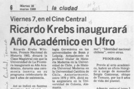 Ricardo Krebs inaugurará año académico en Ufro