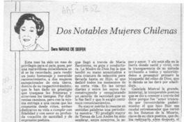 Dos notables mujeres chilenas  [artículo] Sara Navas de Siefer.