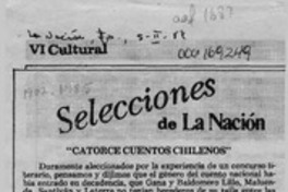 "Catorce cuentos chilenos"  [artículo] Alone.