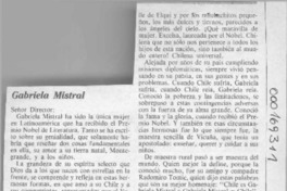 Gabriela Mistral  [artículo] Humberto Petridis Gallardo.