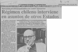 Régimen chileno interviene en asuntos de otros Estados  [artículo].