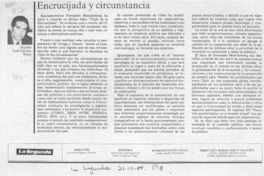 Encrucijada y circunstancia  [artículo] José Garrido Rojas.