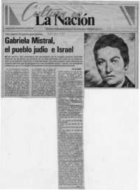 Gabriela Mistral, el pueblo judío e Israel  [artículo] Gil Sinay.
