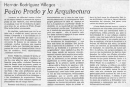 Pedro Prado y la arquitectura  [artículo] Hernán Rodríguez Villegas.