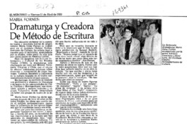 Dramaturga y creadora de método de escritura  [artículo].