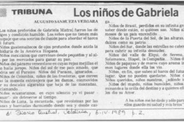 Los niños de Gabriela  [artículo] Augusto Sanhueza Vergara.