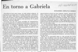 En torno a Gabriela  [artículo] Eduardo Urrutia Gómez.