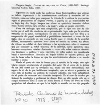 Cartas de mujeres en Chile, 1630-1885  [artículo] Regina Claro.