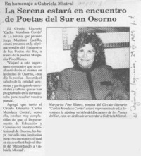 La Serena estará en encuentro de Poetas del Sur en Osorno  [artículo].