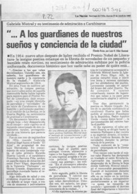 " -- A los guardianes de nuestros sueños y conciencia dela ciudad"  [artículo] Luis H. Villar Bustos.