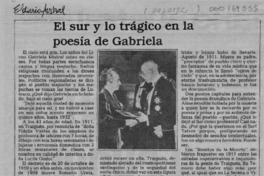 El sur y lo trágico en la poesía de Gabriela  [artículo] Gonzalo George Saldivia.