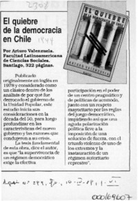 El Quiebre de la democracia en Chile  [artículo].