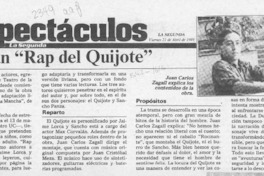 Ensayan "Rap del Quijote"  [artículo].
