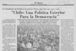 "Chile, una política exterior para la democracia"