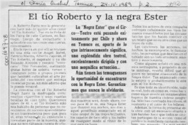 El tío Roberto y la negra Ester  [artículo] Claudio Núnez.