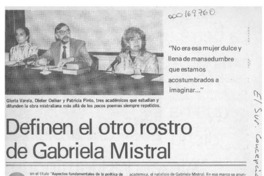 Definen el otro rostro de Gabriela Mistral  [artículo] Maite Iglesias.