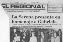 La Serena presente en homenaje a Gabriela  [artículo].