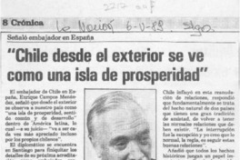 "Chile desde el exterior se ve como una isla de prosperidad"  [artículo].