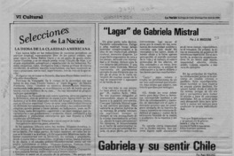 "Lagar" de Gabriela Mistral  [artículo] J. A. Massone.