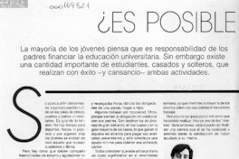 Es posible estudiar y trabajar?  [artículo] Lucía Castellón.