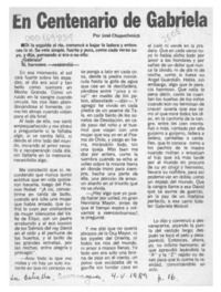 En centenario de Gabriela  [artículo] José Chapochmich.