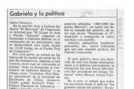Gabriela y la política  [artículo] Edgardo Dinamarca Toledo.