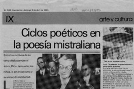 Ciclos poéticos en la poesía mistraliana  [artículo] Alicia Navarro.