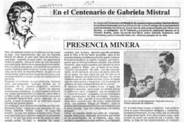 En el centenario de Gabriela Mistral
