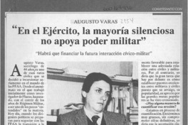 "En el Ejército, la mayoría silenciosa no apoya poder militar"  [artículo] Mónica González.