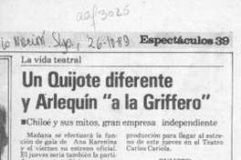 Un Quijote diferente y Arlequín "a la Griffero"  [artículo].