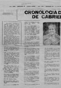 Cronología de vida y obra de Gabriela Mistral  [artículo].