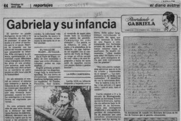 Gabriela y su infancia  [artículo].