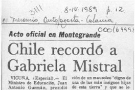 Chile recordó a Gabriela Mistral  [artículo].