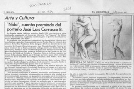 "Nido", cuento premiado del porteño José Luis Carrasco B.  [artículo] Isabel Barrientos Díaz.