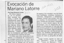 Evocación de Mariano Latorre  [artículo] Hugo Rolando Cortés.